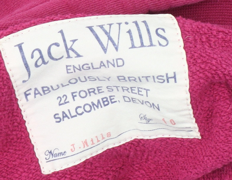 Womens UK Size 10 Jack Wills Pink Pullover Hoodie