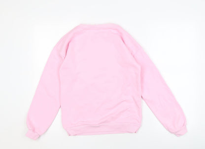 Disney Pink Angel Girls Pullover Sweatshirt, M, Graphic Print