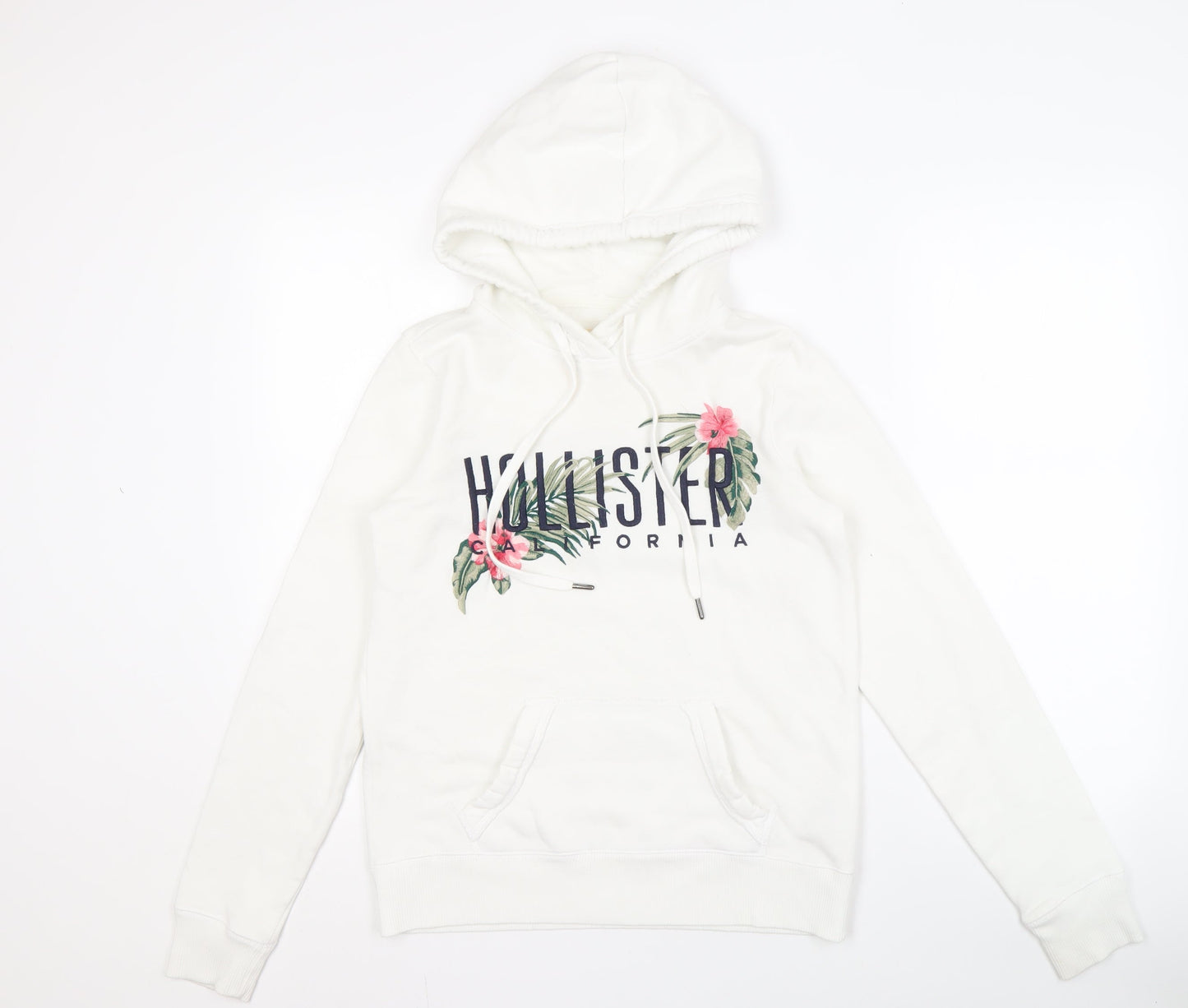 Hollister Women's White Floral Hoodie XS
