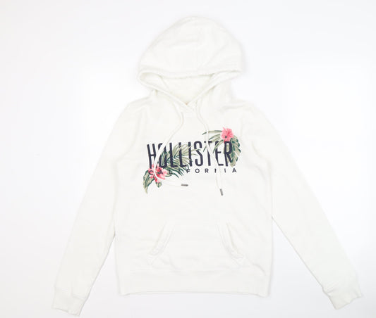 Hollister Women's White Floral Hoodie XS