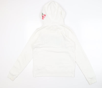 Hollister Women's White Floral Hoodie XS