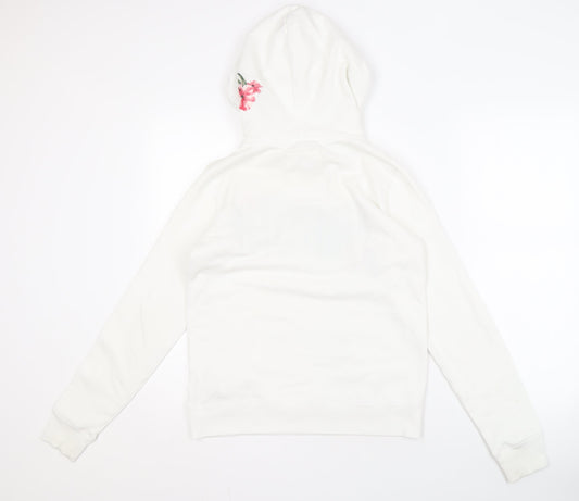Hollister Women's White Floral Hoodie XS