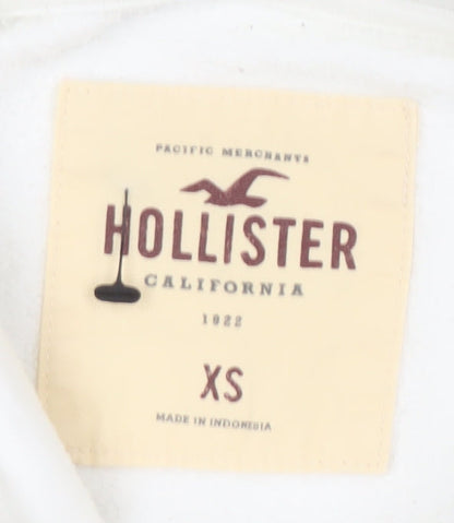 Hollister Women's White Floral Hoodie XS