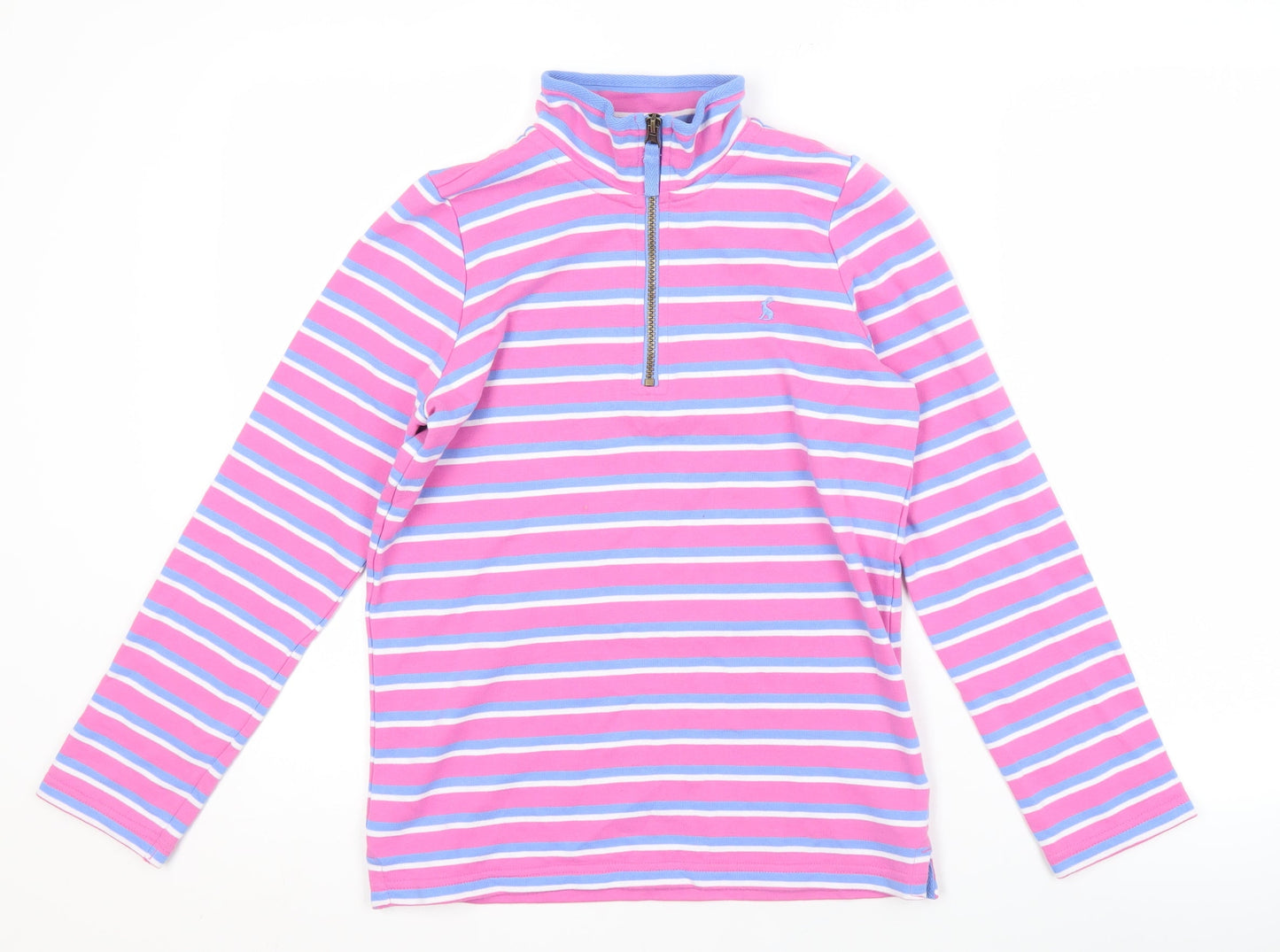 Joules Teens Pink Striped Sweatshirt 152 Zip Casual