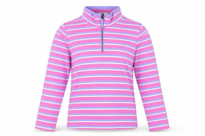 Front view of Joules Teens Pink Striped Sweatshirt 152 Zip Casual