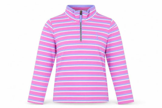 Front view of Joules Teens Pink Striped Sweatshirt 152 Zip Casual