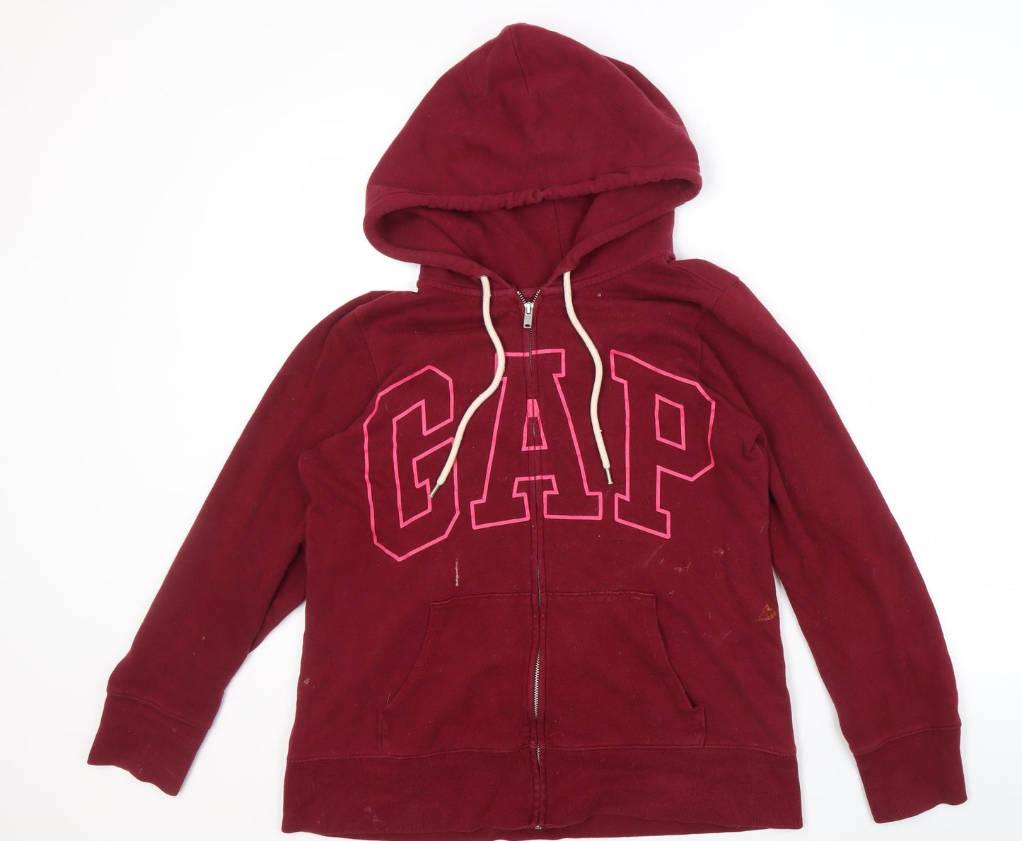 GAP Women's Red Full Zip Logo Hoodie, Size M