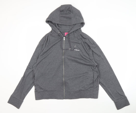Womens UK Size 16 LA Gear Grey Full Zip Hoodie