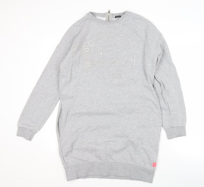 Superdry Women's Grey Sweatshirt Dress S