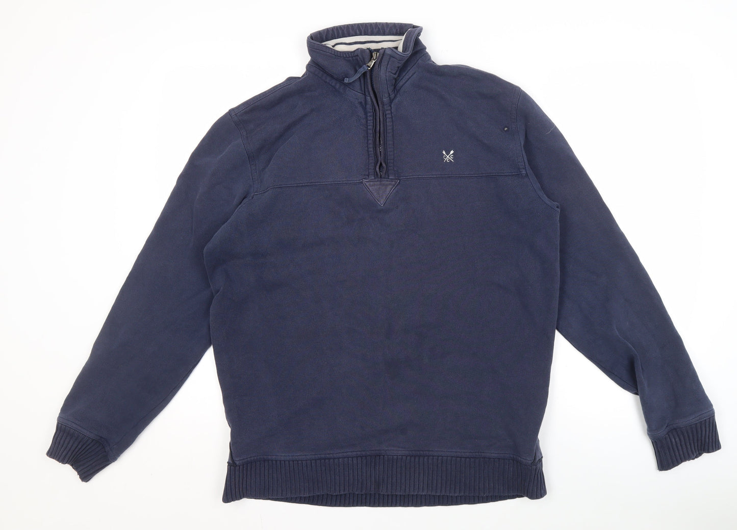 Mens UK Size S Crew Clothing Blue 1/4 Zip Sweatshirt