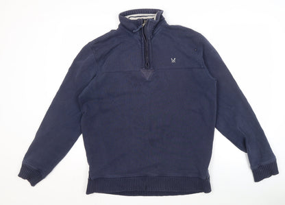 Mens UK Size S Crew Clothing Blue 1/4 Zip Sweatshirt