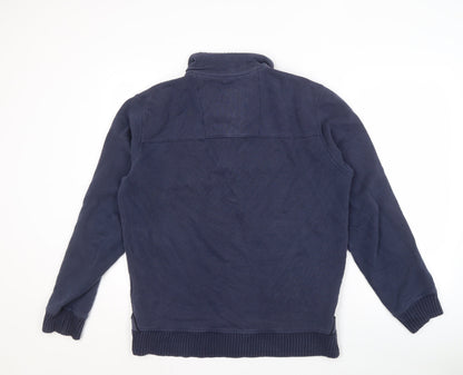 Mens UK Size S Crew Clothing Blue 1/4 Zip Sweatshirt