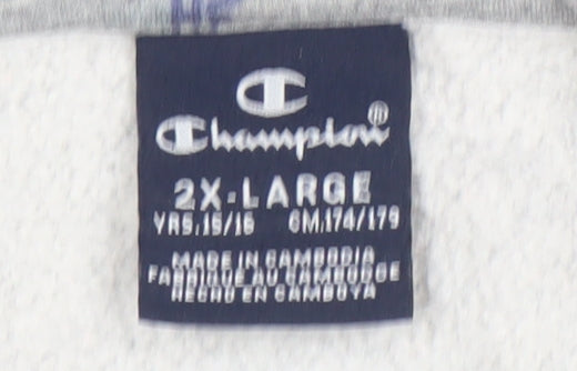 Mens UK Size 2XL Champion Grey Pullover Hoodie