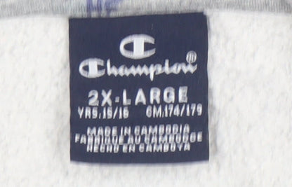 Mens UK Size 2XL Champion Grey Pullover Hoodie