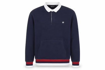 Mens UK Size L Ben Sherman Blue Henley Sweatshirt
