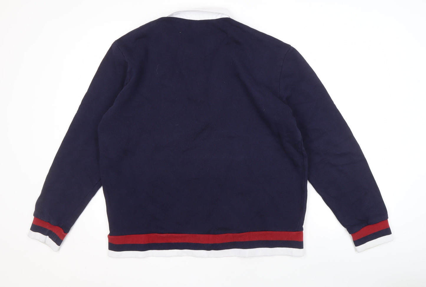 Mens UK Size L Ben Sherman Blue Henley Sweatshirt