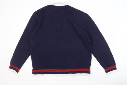Mens UK Size L Ben Sherman Blue Henley Sweatshirt