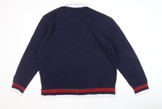 Mens UK Size L Ben Sherman Blue Henley Sweatshirt