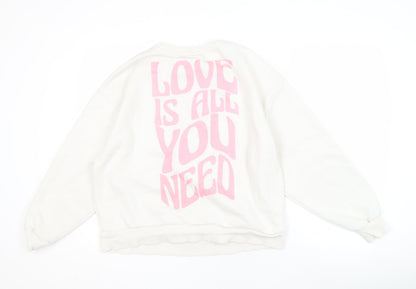 George Women's White Pullover Sweatshirt M 12-14