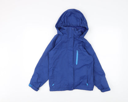 Higear Boys Blue Basic Jacket, Hooded, Size 7-8