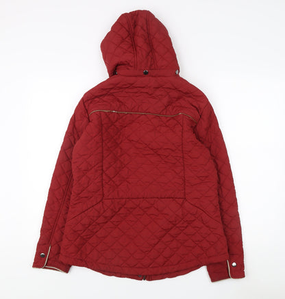Cotton Traders Women's Red Quilted Puffer Jacket Size 14