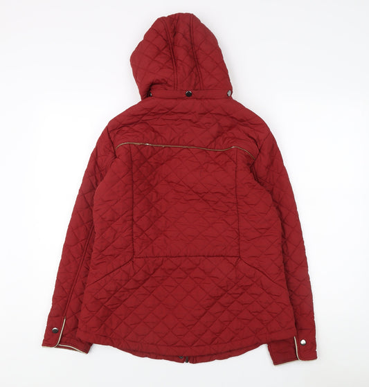 Cotton Traders Women's Red Quilted Puffer Jacket Size 14