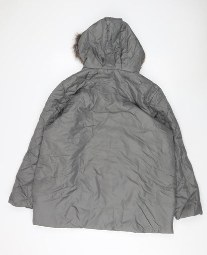 Womens UK Size L Anne De Lancay Grey Quilted Coat