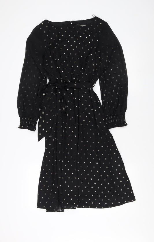 Billie & Blossom Black Polka Dot A-Line Dress
