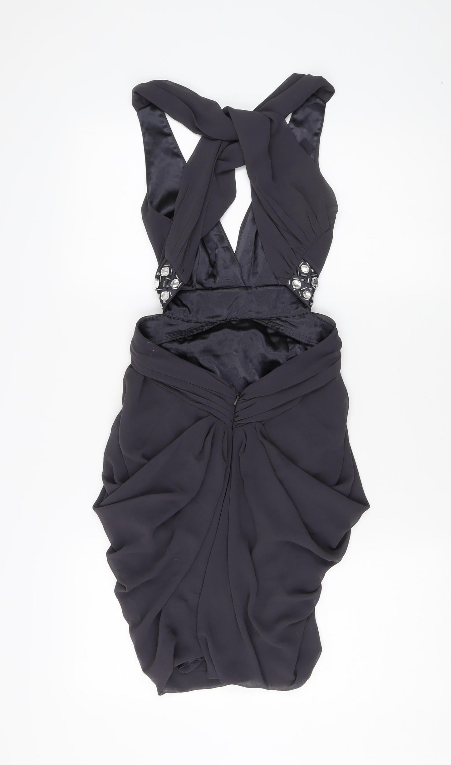 Lipsy Women's Black Halter Bodycon Dress Size 8 Party