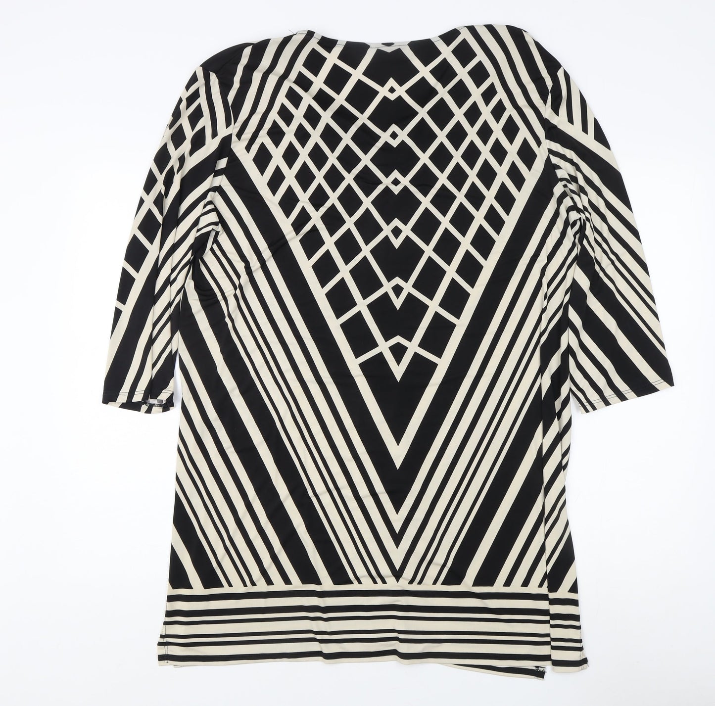 Wallis Women’s Black Geometric Viscose Dress L