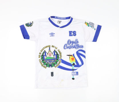 Umbro Boys White Graphic Print Football T-Shirt, Size 10 Years