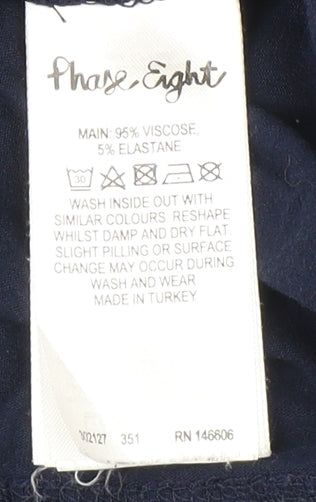 Womens UK Size 12 Phase Eight Blue Basic T-Shirt