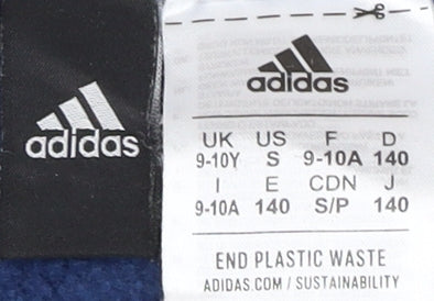 Adidas Boys Blue Crew Neck Sweatshirt 9-10Y Graphic Print