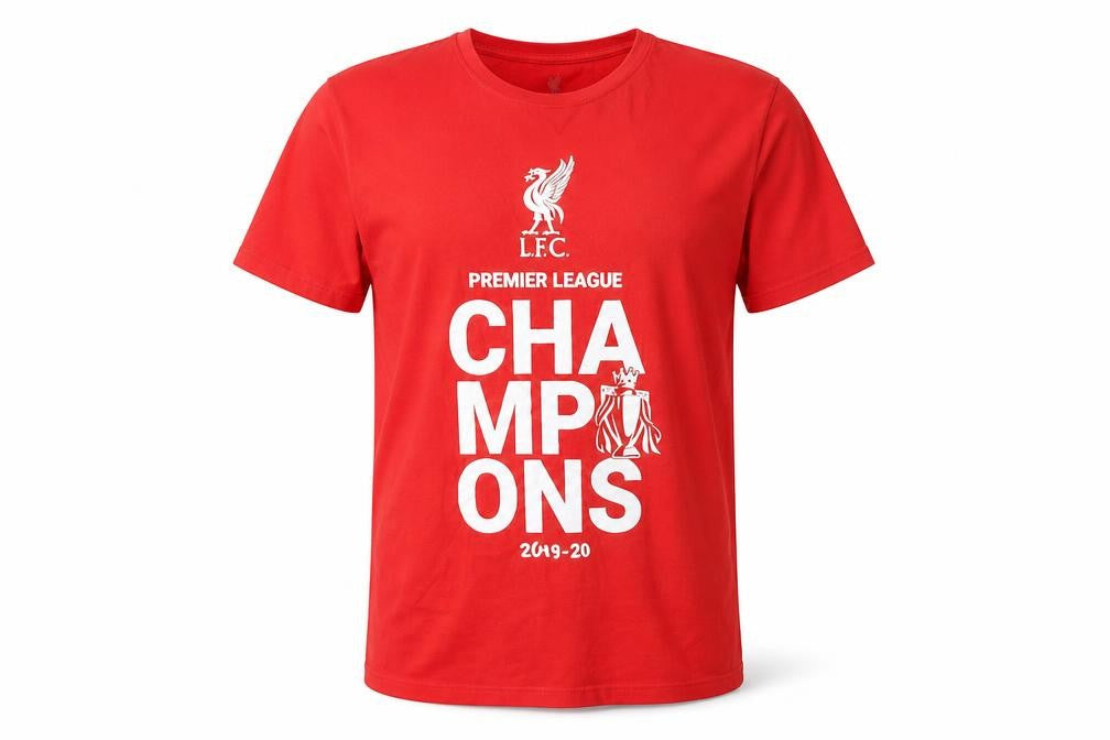 Front view of LFC Men’s Large Red Crew Neck Graphic T-Shirt