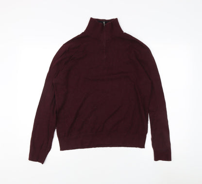 Mens UK Size S Banana Republic Red Henley Sweatshirt