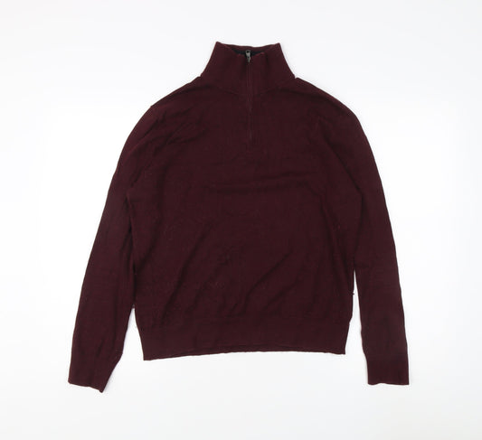 Mens UK Size S Banana Republic Red Henley Sweatshirt