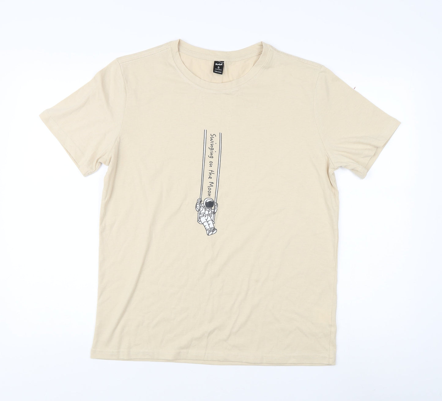 Mindful Men's Beige Graphic Print T-Shirt S