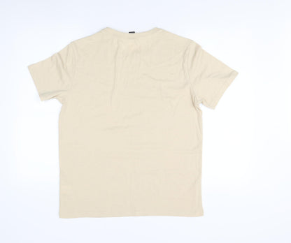 Mindful Men's Beige Graphic Print T-Shirt S