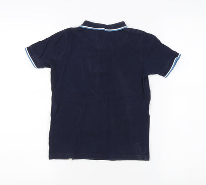 Penguin Boys Blue Polo Shirt, Size 7-8Y, Short Sleeve