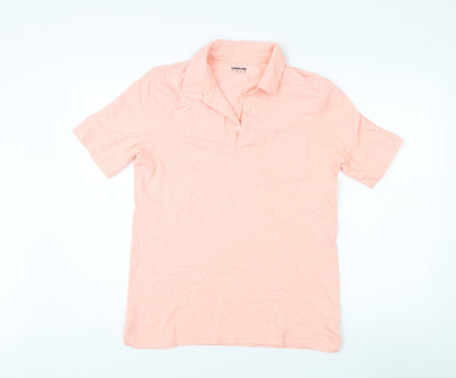 Lands' End Men's Pink S Striped Polo Shirt
