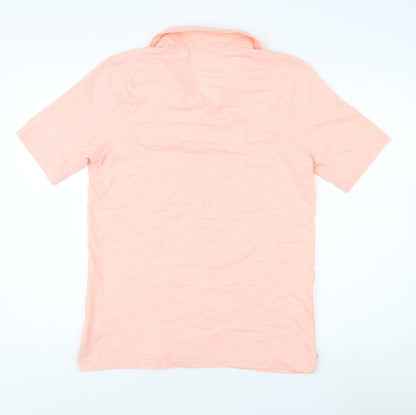 Lands' End Men's Pink S Striped Polo Shirt