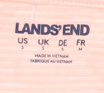 Lands' End Men's Pink S Striped Polo Shirt