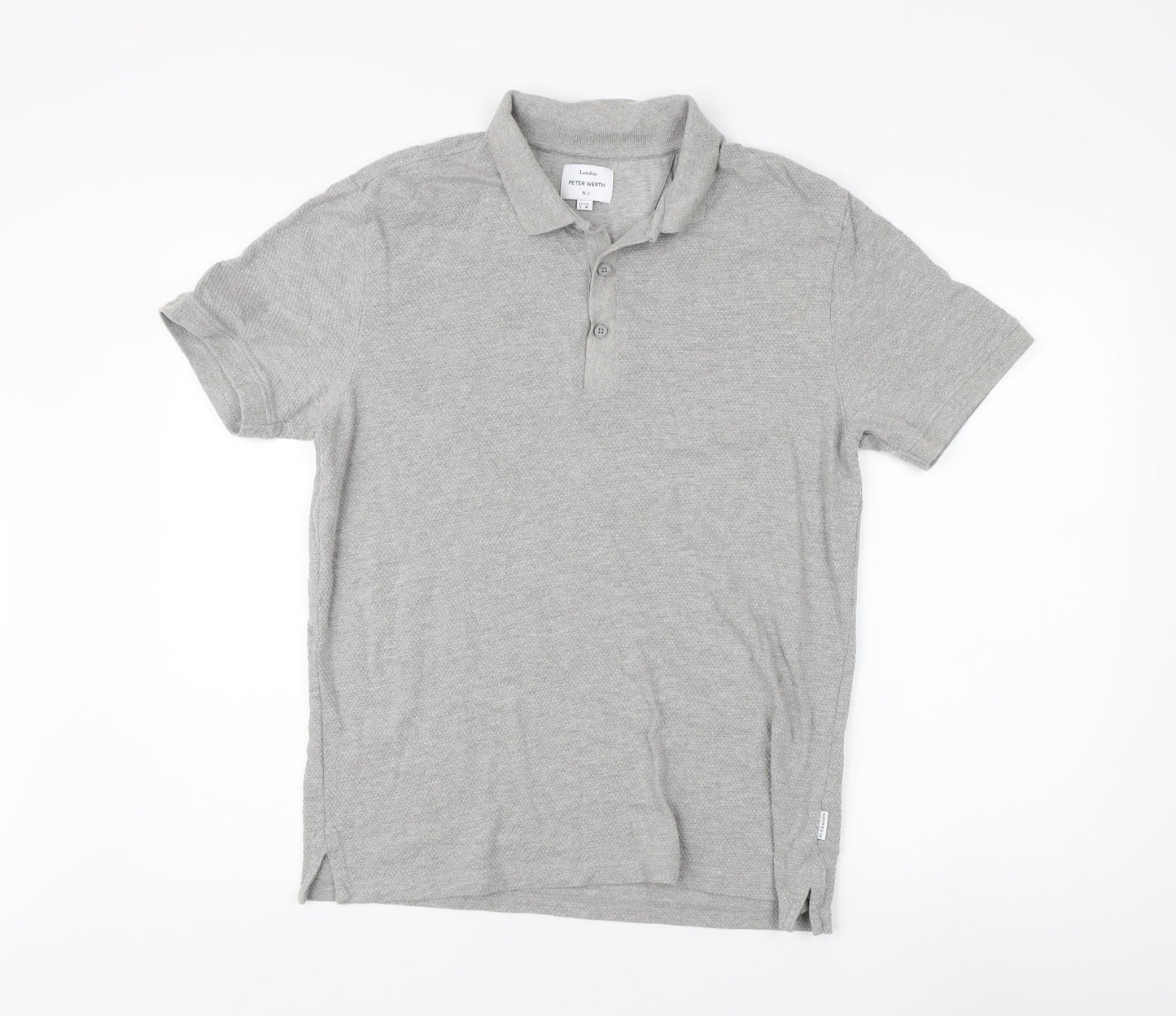 Peter Werth Men's Grey Polo Shirt, Size L, Casual Style