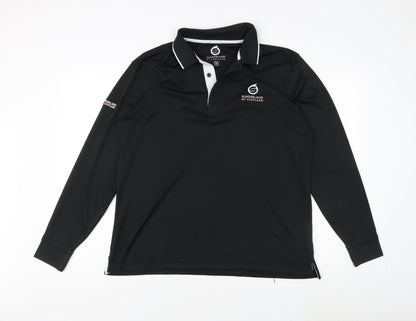 Sunderland of Scotland Men's Black Button-Up Polo, M