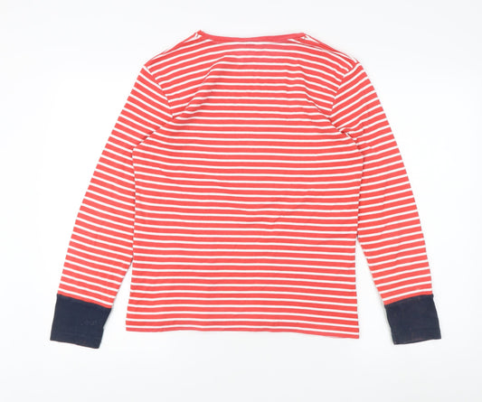Cotton Traders Red Striped Long Sleeve T-Shirt Size 14