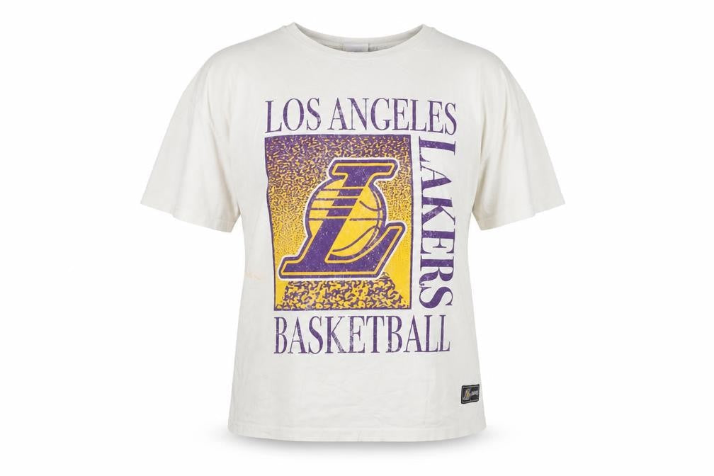 Front view of NBA unisex adults white xl t-shirt for casual sportswear