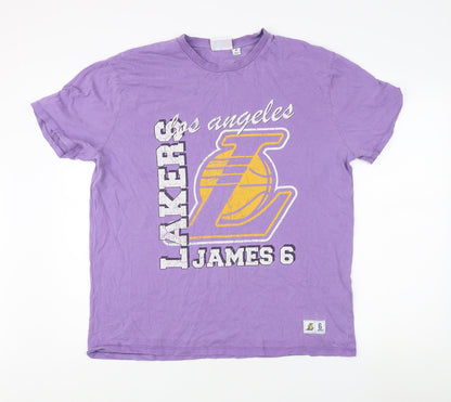 Unisex Adults UK Size XL NBA Purple Basic T-Shirt