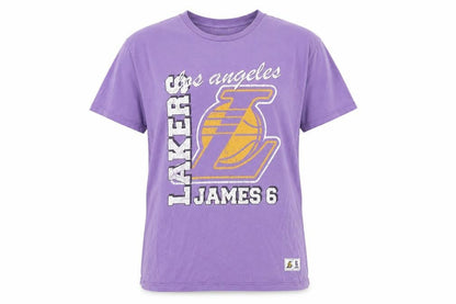 Front view of NBA unisex adults purple xl crew neck t-shirt sports