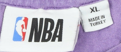 Unisex Adults UK Size XL NBA Purple Basic T-Shirt
