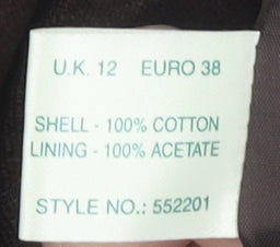 Kaliko Brown Cotton Skirt, Size 12, Women's Wear